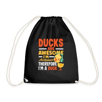 Funny Ducks Motif Ducks Lover Sayings - Drawstring Bag - black - Front