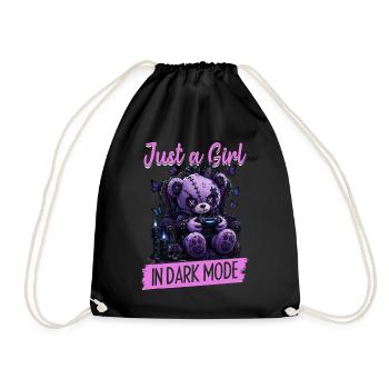 Pastel Goth Soft Goth Gaming Gamer - Drawstring Bag - black - Front