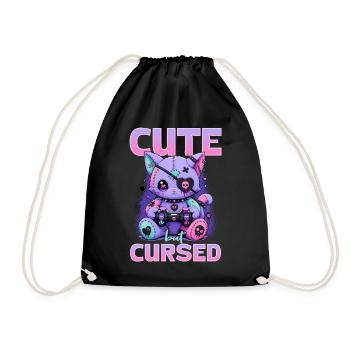 Pastel Goth Soft Goth Gaming Gamer - Drawstring Bag - black - Front