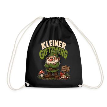 Kleiner Giftzwerg – Frecher Humor Spruch - Turnbeutel - Schwarz - Vorne