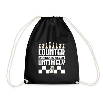 Chess Chess Player Chessboard - Drawstring Bag - black - Front