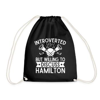 Theater Introverted But Willing Discuss Hamilton - Drawstring Bag - black - Front