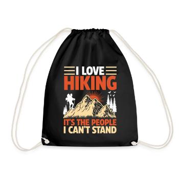 Hiking Mountain Trail Backpacking Outdoors Poaching - Drawstring Bag - black - Front