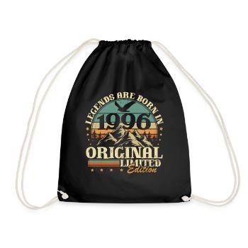 Legends 1996 Vintage 30th Birthday Gift - Drawstring Bag - black - Front