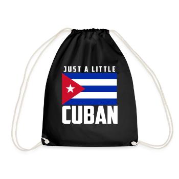 Just A Little Cuban Cuba Flag Cuban Pride - Drawstring Bag - black - Front