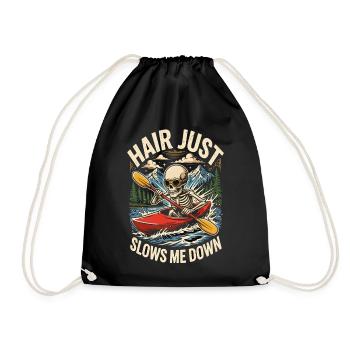 Les cheveux me ralentissent juste squelette en kayak plus drôle - Sac de sport léger - noir - Devant