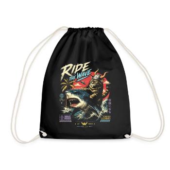 Rider of the Tide Cat - Drawstring Bag - black - Front