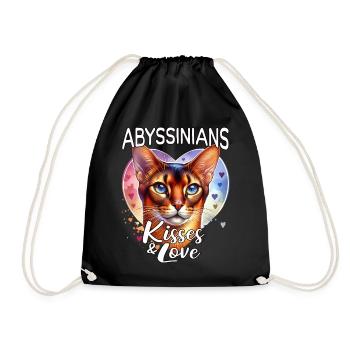 Amour des chats abyssiniens - Sac de sport léger - noir - Devant