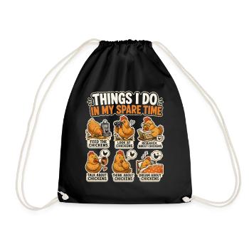 Passion Poules Humour Éleveur Ferme Rétro - Sac de sport léger - noir - Devant