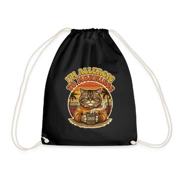 Cat I'm allergic to Morgende - Drawstring Bag - black - Front