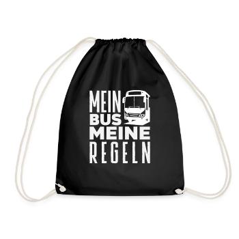 Mein Bus Meine Regeln Busfahrer - Turnbeutel - Schwarz - Vorne