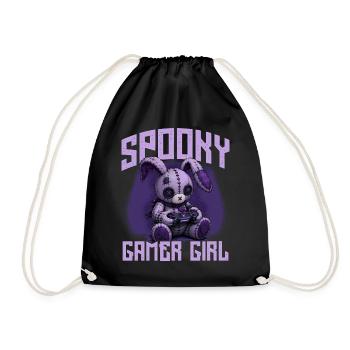 Pastel Goth Soft Goth Gaming Gamer - Drawstring Bag - black - Front