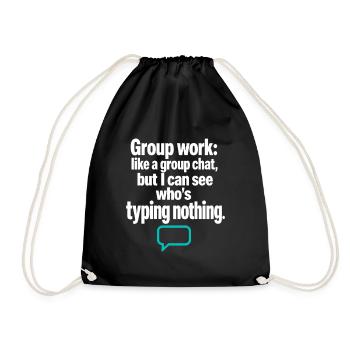Groupe de professeurs drôles Discussion de groupe Tape rien - Sac de sport léger - noir - Devant