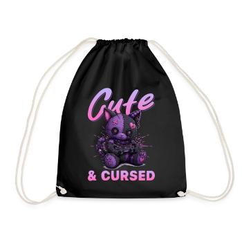 Pastel Goth Soft Goth Gaming Gamer - Drawstring Bag - black - Front