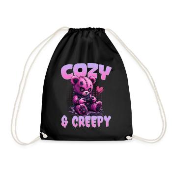 Pastel Goth Soft Goth Gaming Gamer - Drawstring Bag - black - Front