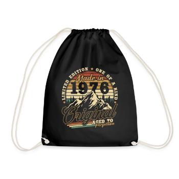1976 Vintage Vintage Birthday Gift Retro - Drawstring Bag - black - Front