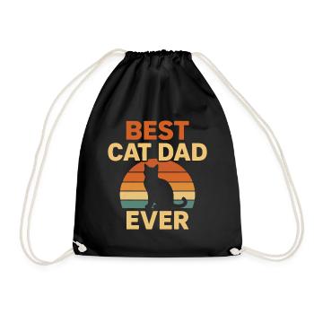 Best Cat Dad - Drawstring Bag - black - Front