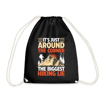 Hiking Mountain Trail Backpacking Outdoors Poaching - Drawstring Bag - black - Front