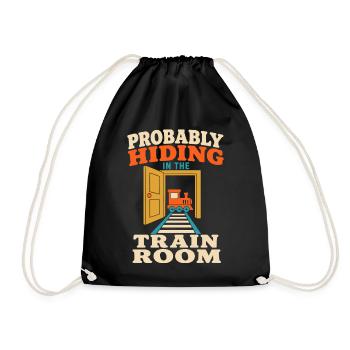 Train Room Model Railway Model Railway Dad Gift - Drawstring Bag - black - Front