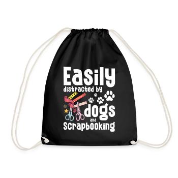 Dogs and Scrapbooking - Drawstring Bag - black - Front