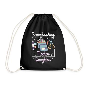 Scrapbooking Mother Daughter - Drawstring Bag - black - Front