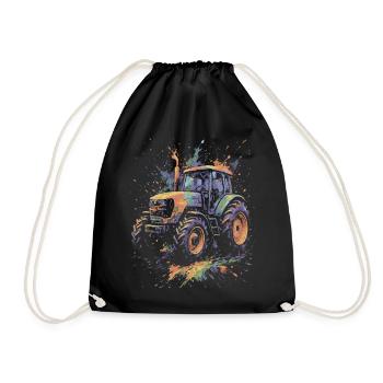 Tracteur Agricole Multicolore Splash Art - Sac de sport léger - noir - Devant