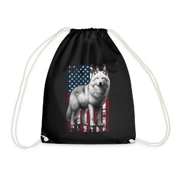 Arctic Wolf US Polarwolf - Drawstring Bag - black - Front