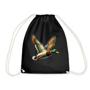 Stockente Mallard Duck - Drawstring Bag - black - Front