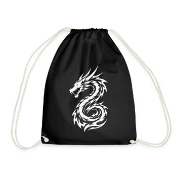 Drache Tribal Tattoo Style Style - Turnbeutel - Schwarz - Vorne