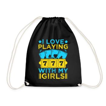 Gambling Fan Love Playing With My Girls Casino - Drawstring Bag - black - Front
