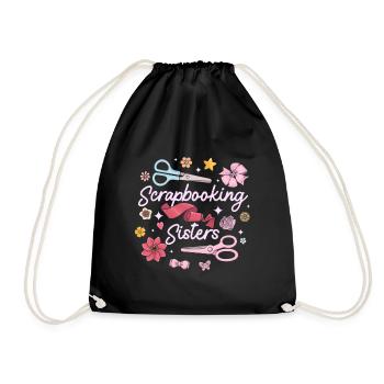 Scrapbooking Sisters - Drawstring Bag - black - Front