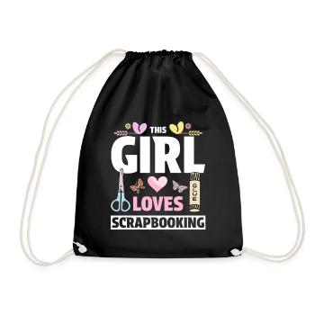 Girl Loves Scrapbooking - Drawstring Bag - black - Front