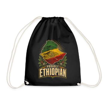 Éthiopie Éthiopien Fièrement Éthiopien - Sac de sport léger - noir - Devant