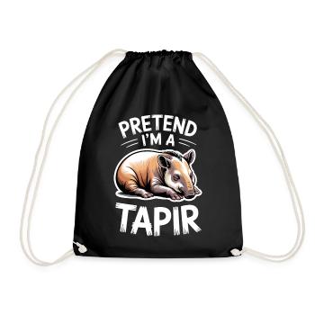 Tapire Sprüche Tapir Lustiges Tapire Geschenk - Turnbeutel - Schwarz - Vorne