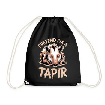 Tapir Sayings Tapir Funny Tapir Gift - Drawstring Bag - black - Front