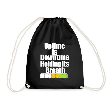 Blague drôle sur le temps de disponibilité de l’administrateur système, humour serveur IT - Sac de sport léger - noir - Devant
