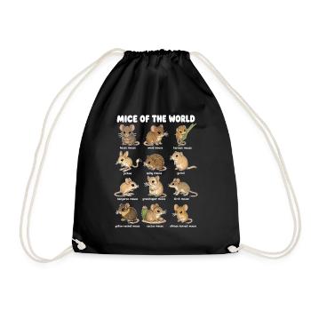 Souris du Monde Mignonne - Sac de sport léger - noir - Devant