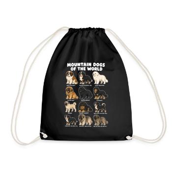 Mountain Dog Breeds Cute Puppy Dogs - Drawstring Bag - black - Front
