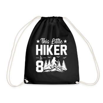 Hiking Kids 8th Birthday Outdoor Hiking Kids - Drawstring Bag - black - Front