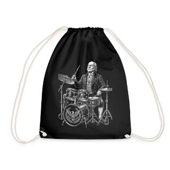 John Quincy Adams plays drums - Drawstring Bag - black - Front