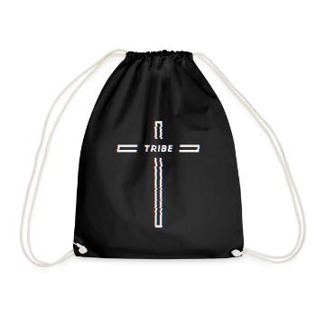Tekno Tribe Cross – Teuf Free Party Rave - Turnbeutel - Schwarz - Vorne