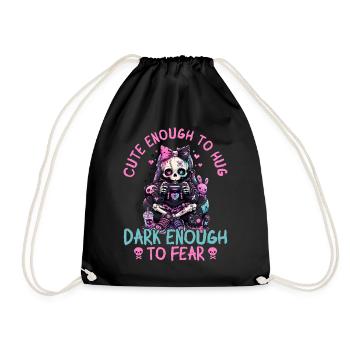 Pastel Goth Soft Goth Gaming Gamer - Drawstring Bag - black - Front