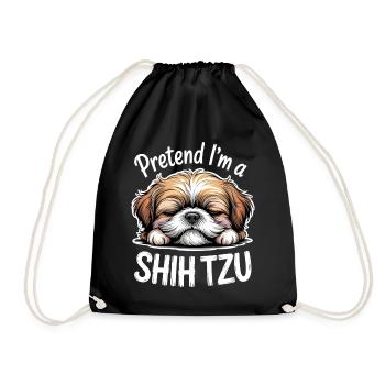 Shih Tzu Sprüche Hunde Lustiges Shih Tzu Geschenk  - Turnbeutel - Schwarz - Vorne