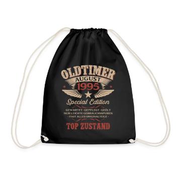 31. Geburtstag Geschenk Mann Oldtimer 1995 August - Turnbeutel - Schwarz - Vorne