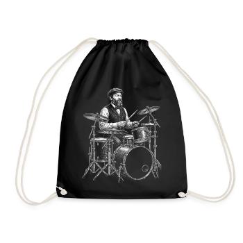 James A. joue de la batterie - Sac de sport léger - noir - Devant