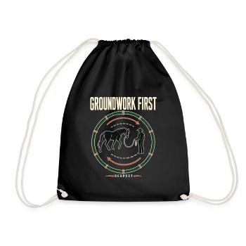 Pferdetrainer Groundwork First Round Laufdiagramm - Turnbeutel - Schwarz - Vorne