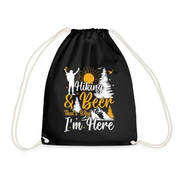 Randonnée et bière, c’est pour ça que je suis là - Randonnée drôle - Sac de sport léger - noir - Devant