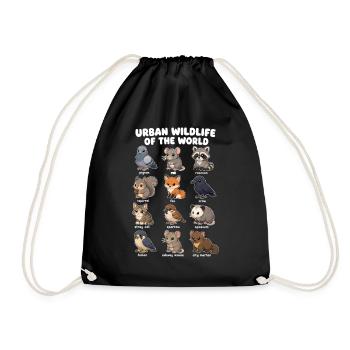 Faune urbaine adorable de la ville - Sac de sport léger - noir - Devant