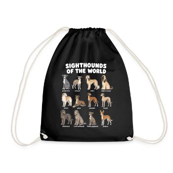 Chiens de lévrier races de chiens mignons - Sac de sport léger - noir - Devant