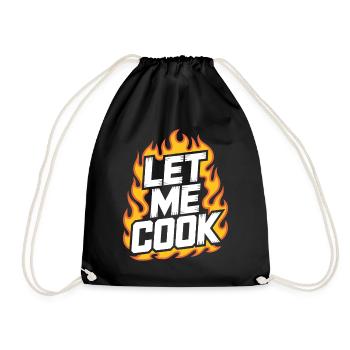 Let Me Cook Cooking Grilling Meme Grill Master Chef - Drawstring Bag - black - Front